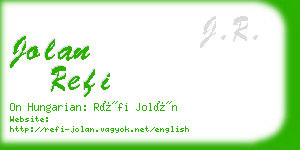 jolan refi business card